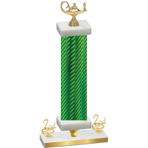 Premium Single Green Carbon Fiber Second Place Academics Trophy