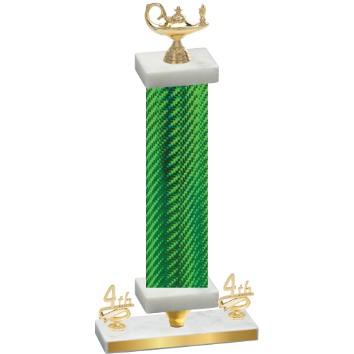 Premium Single Green Carbon Fiber Fourth Place Academics Trophy