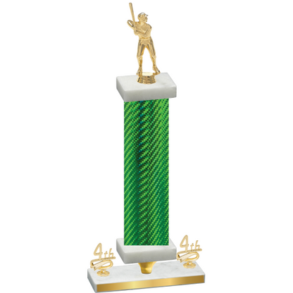 Premium Single Green Carbon Fiber Fourth Place Baseball Trophy