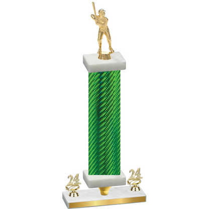 Premium Single Green Carbon Fiber Year Baseball Trophy