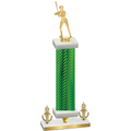 Premium Single Green Carbon Fiber Victory Softball Trophy