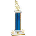 Premium Single Blue Glacier Third Place Football Trophy