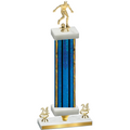 Premium Single Blue Glacier Year Soccer Trophy