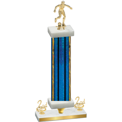 Premium Single Blue Glacier Second Place Soccer Trophy