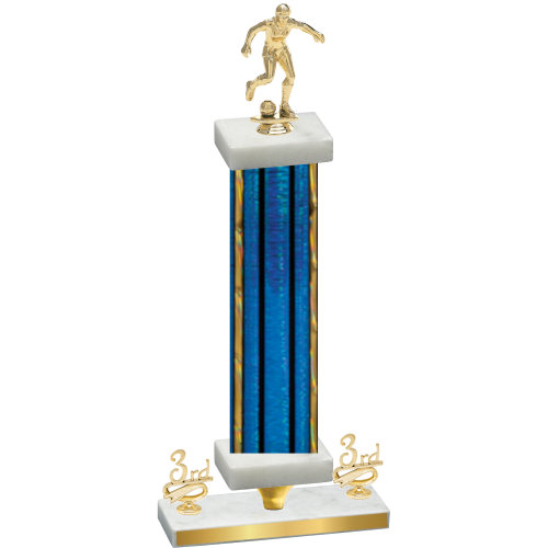 Premium Single Blue Glacier Third Place Soccer Trophy