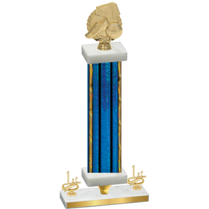 Premium Single Blue Glacier First Place Soccer Trophy