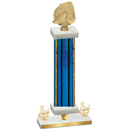 Premium Single Blue Glacier Third Place Soccer Trophy