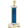 Premium Single Blue Glacier Second Place Rugby Trophy
