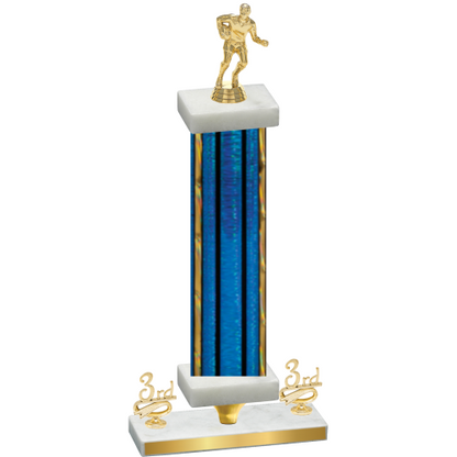 Premium Single Blue Glacier Third Place Rugby Trophy