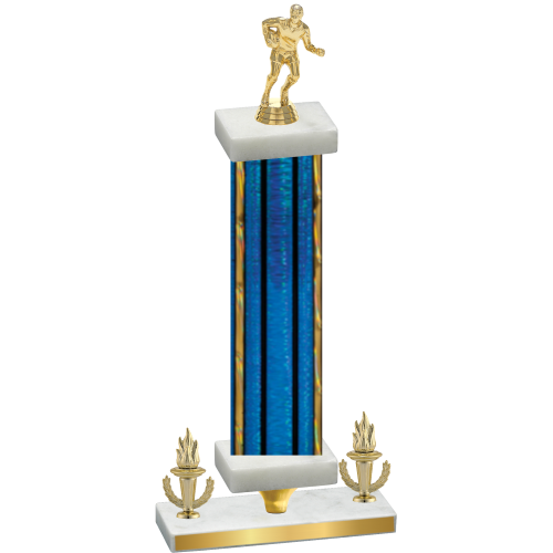 Premium Single Blue Glacier Victory Rugby Trophy
