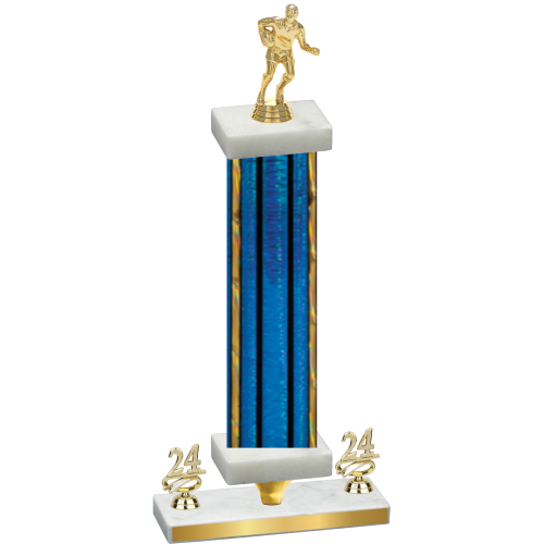Premium Single Blue Glacier Year Rugby Trophy