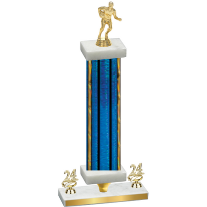 Premium Single Blue Glacier Year Rugby Trophy