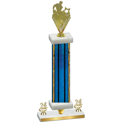 Premium Single Blue Glacier Year Rugby Trophy