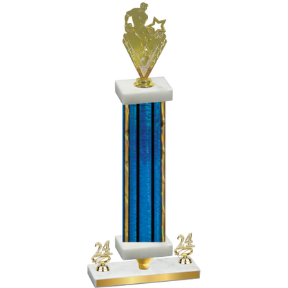 Premium Single Blue Glacier Year Rugby Trophy