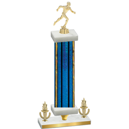 Premium Single Blue Glacier Victory Running Trophy