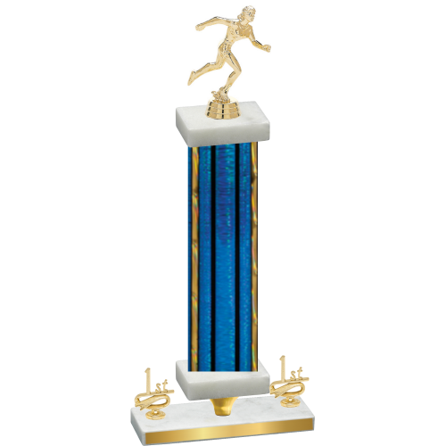 Premium Single Blue Glacier First Place Running Trophy
