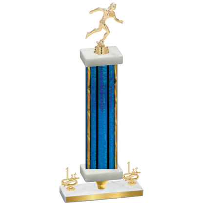 Premium Single Blue Glacier First Place Running Trophy