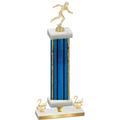 Premium Single Blue Glacier Second Place Running Trophy