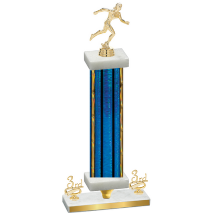 Premium Single Blue Glacier Third Place Running Trophy