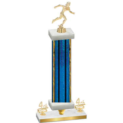 Premium Single Blue Glacier Fourth Place Running Trophy