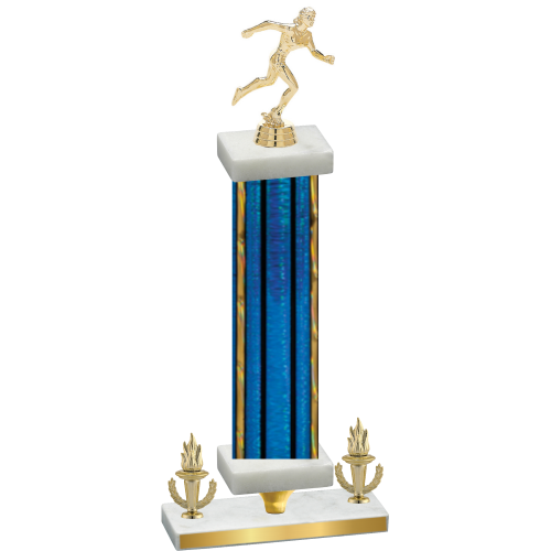Premium Single Blue Glacier Victory Running Trophy