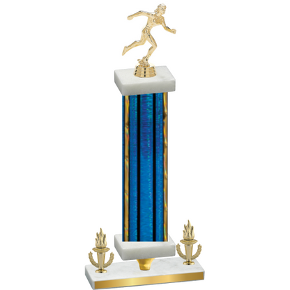 Premium Single Blue Glacier Victory Running Trophy