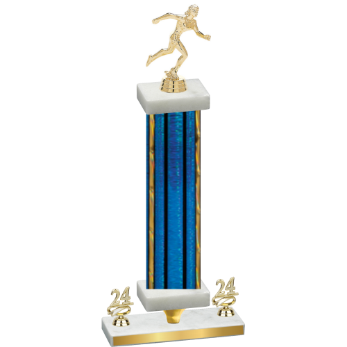 Premium Single Blue Glacier Year Running Trophy