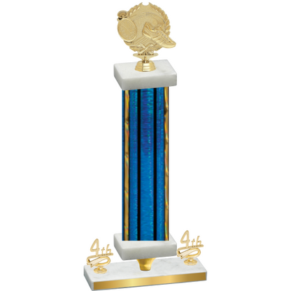 Premium Single Blue Glacier Fourth Place Running Trophy