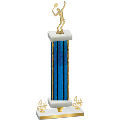 Premium Single Blue Glacier Fourth Place Tennis Trophy