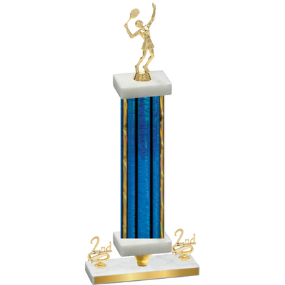 Premium Single Blue Glacier Second Place Tennis Trophy