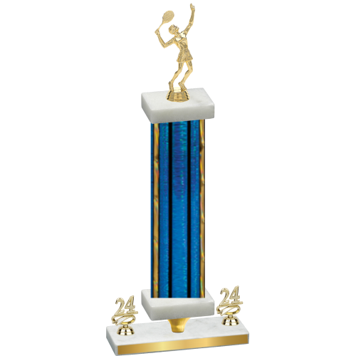 Premium Single Blue Glacier Year Tennis Trophy
