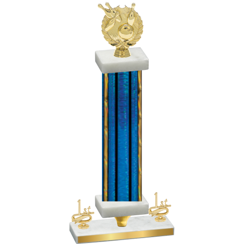 Premium Single Blue Glacier First Place Bowling Trophy