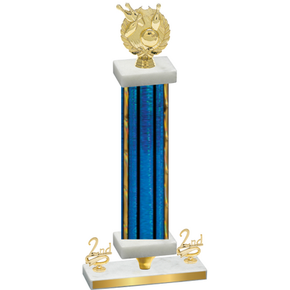 Premium Single Blue Glacier Second Place Bowling Trophy