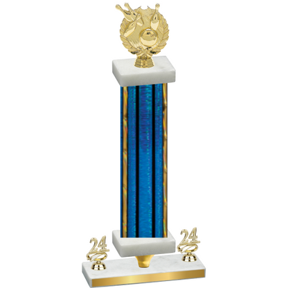 Premium Single Blue Glacier Year Bowling Trophy