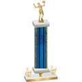 Premium Single Blue Glacier Third Place Volleyball Trophy