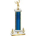 Premium Single Blue Glacier Victory Volleyball Trophy
