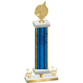 Premium Single Blue Glacier Second Place Volleyball Trophy