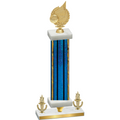 Premium Single Blue Glacier Victory Volleyball Trophy