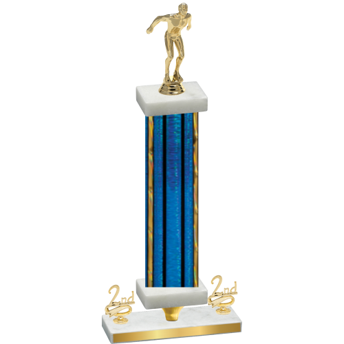 Premium Single Blue Glacier Second Place Swimming Trophy