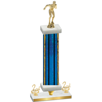 Premium Single Blue Glacier Second Place Swimming Trophy