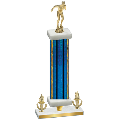 Premium Single Blue Glacier Victory Swimming Trophy