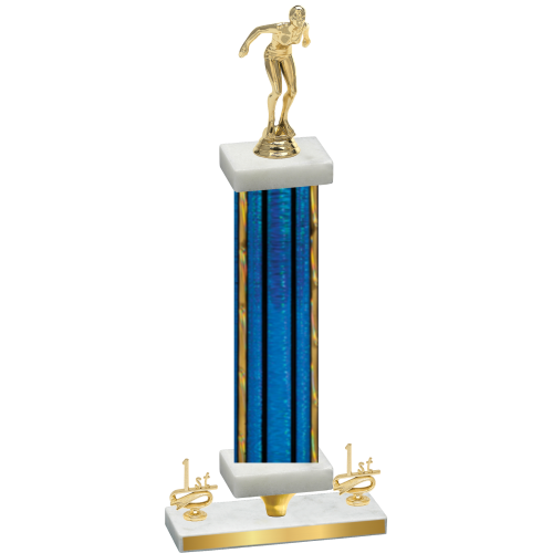 Premium Single Blue Glacier First Place Tennis Trophy