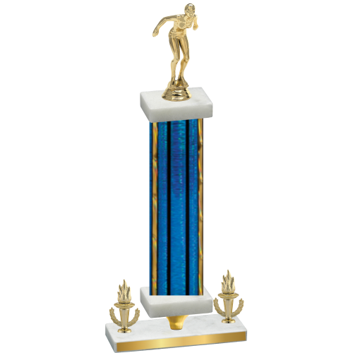 Premium Single Blue Glacier Victory Tennis Trophy