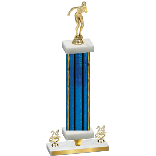 Premium Single Blue Glacier Year Tennis Trophy