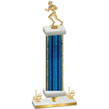 Premium Single Blue Glacier First Place Football Trophy