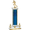 Premium Single Blue Glacier Victory Football Trophy