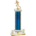Premium Single Blue Glacier Year Football Trophy