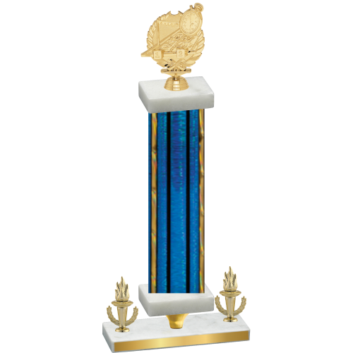 Premium Single Blue Glacier Victory Swimming Trophy
