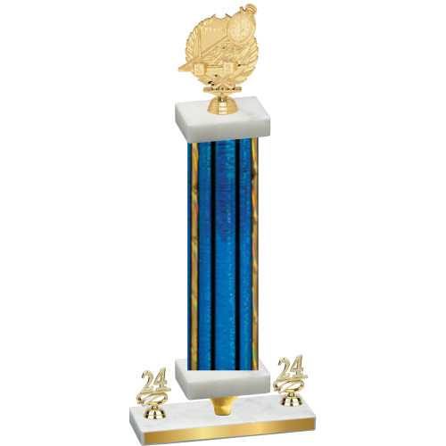 Premium Single Blue Glacier Year Swimming Trophy