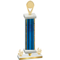 Premium Single Blue Glacier Fourth Place Insert Trophy